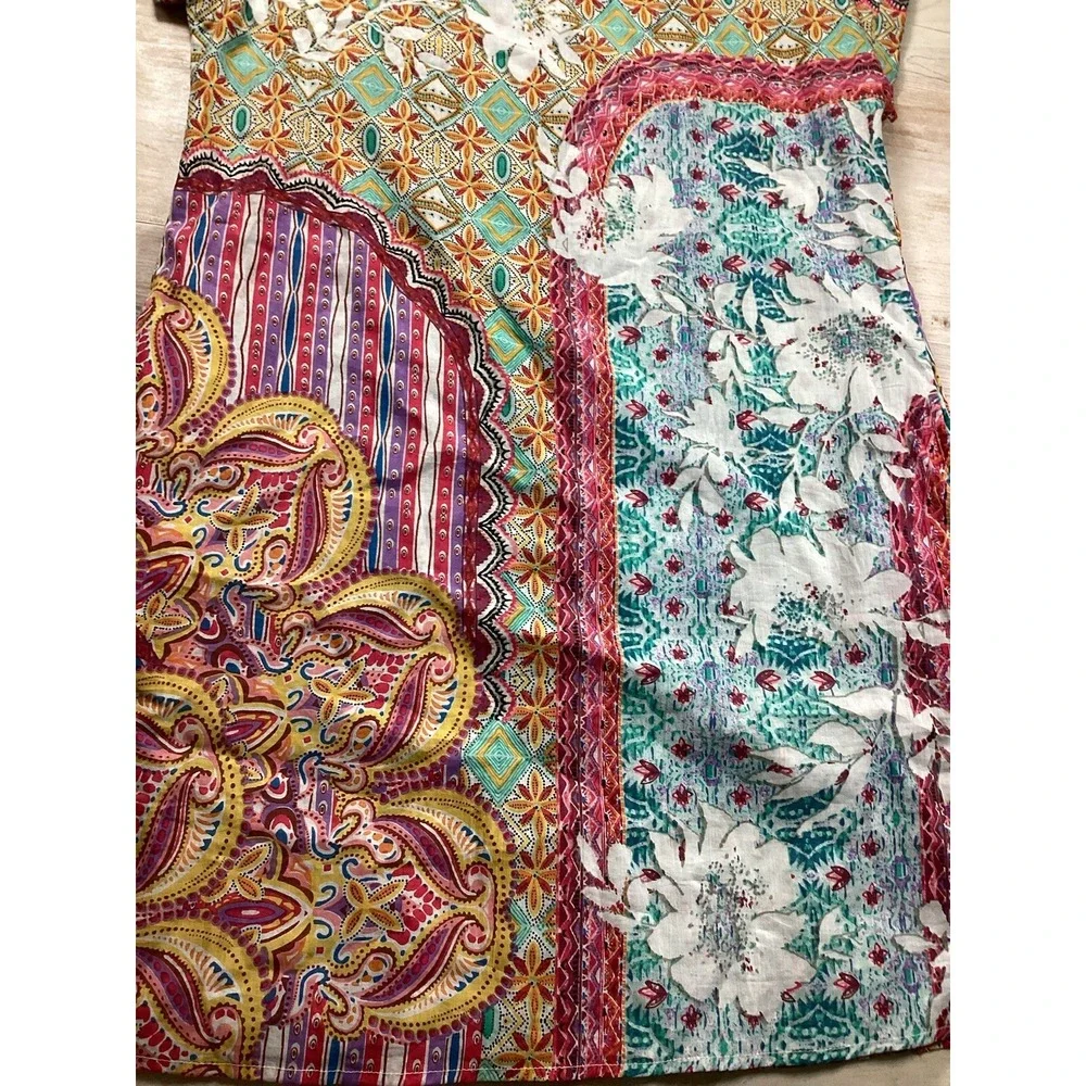 Orientique Naturally Australian Reversible Dress Women's Medium Cotton‎ Boho - Picture 9 of 9